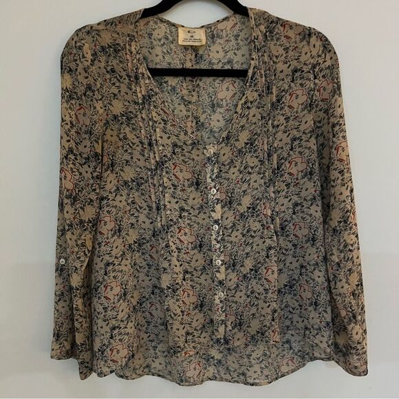 PINS AND NEEDLES Anthropology Multicolor Floral Print Blouse. Size XS - Picture 1 of 9